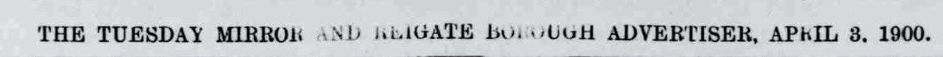 Banner of The Tuesday Mirror and Reigate Borough Advertiser, 3rd April 1900