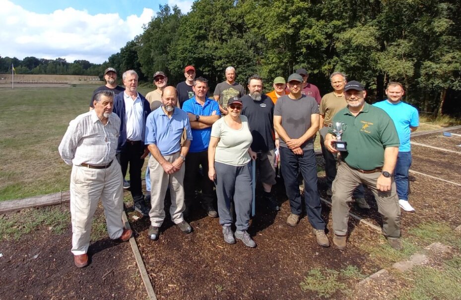 LRC members at the John Pollock Trophy shoot, Bisley, 2022