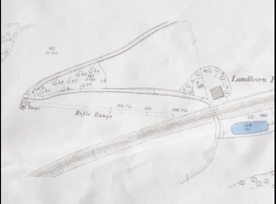 Westcott East Range on archive OS Map