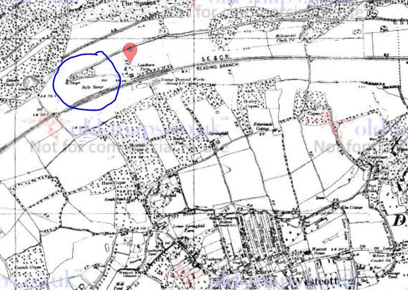 Westcott East Range on vintage OS Map